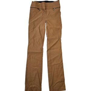 Violets & Roses Camel Brown Pull On Zipper Pocket Trousers Size 6/28